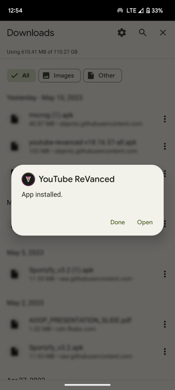 Installing the YouTube ReVanced APK